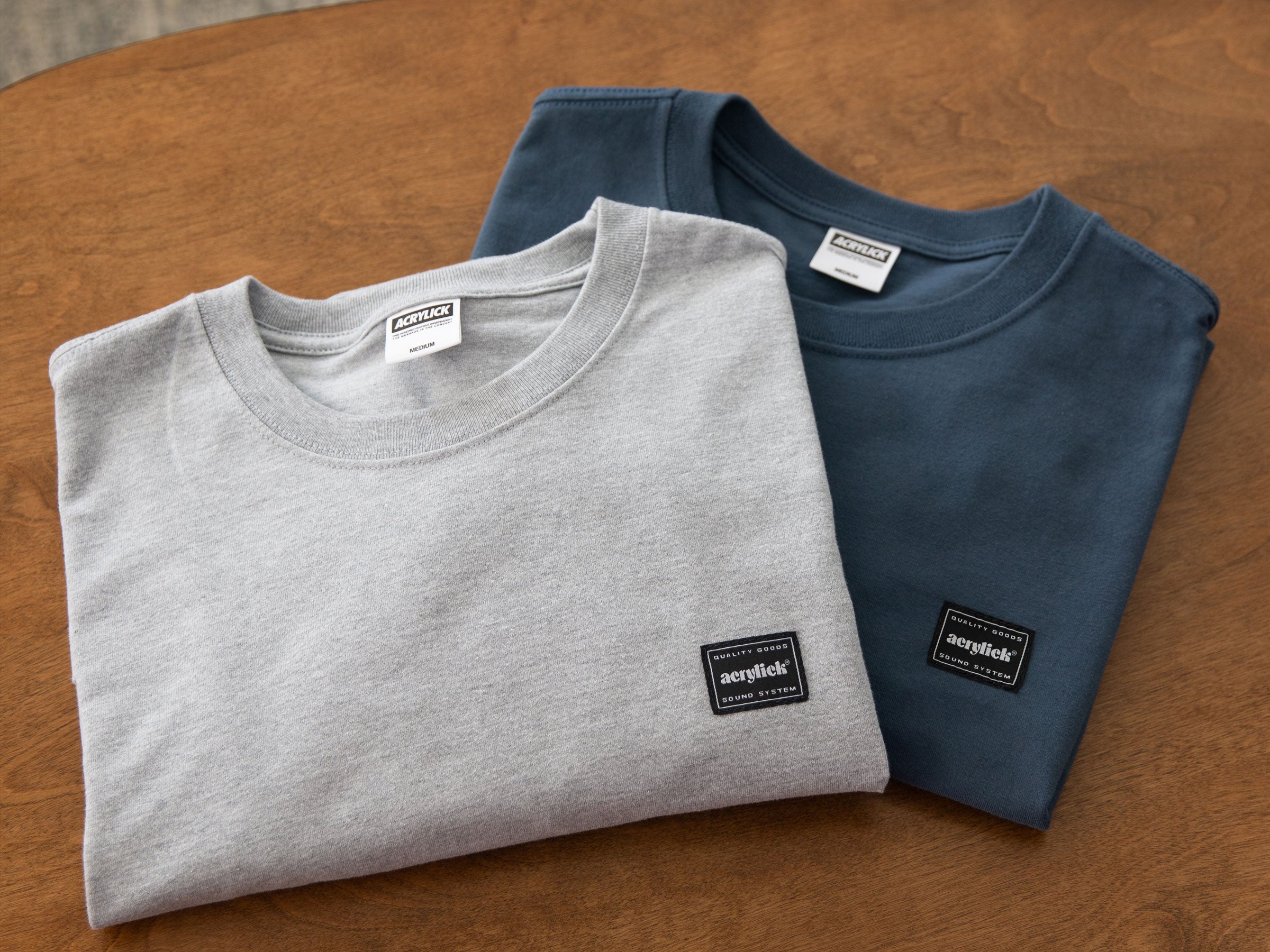 90s style vintage long sleeve tee in mid century table