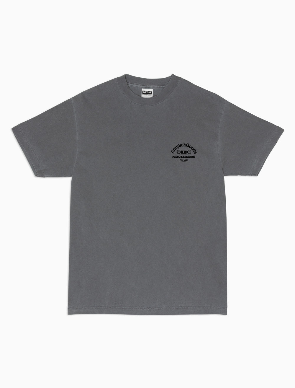 Graphic tee inspired by classic mixtapes, Reads; Acrylick Goods Mixtape sessions, FM to Tape.