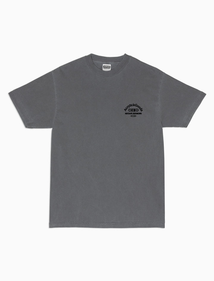 Graphic tee inspired by classic mixtapes, Reads; Acrylick Goods Mixtape sessions, FM to Tape.