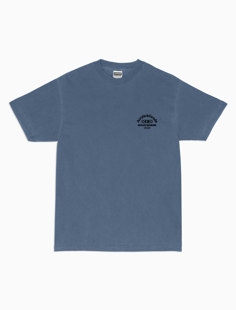 Graphic tee inspired by classic mixtapes, Reads; Acrylick Goods Mixtape sessions, FM to Tape.
