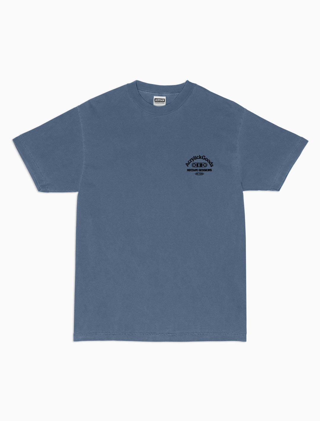 Graphic tee inspired by classic mixtapes, Reads; Acrylick Goods Mixtape sessions, FM to Tape.
