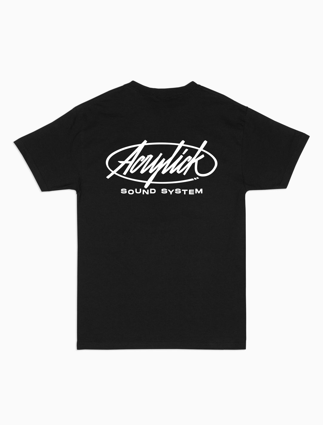 Acrylick signature logo tee with handstyle lettering, clean and minimal design.
