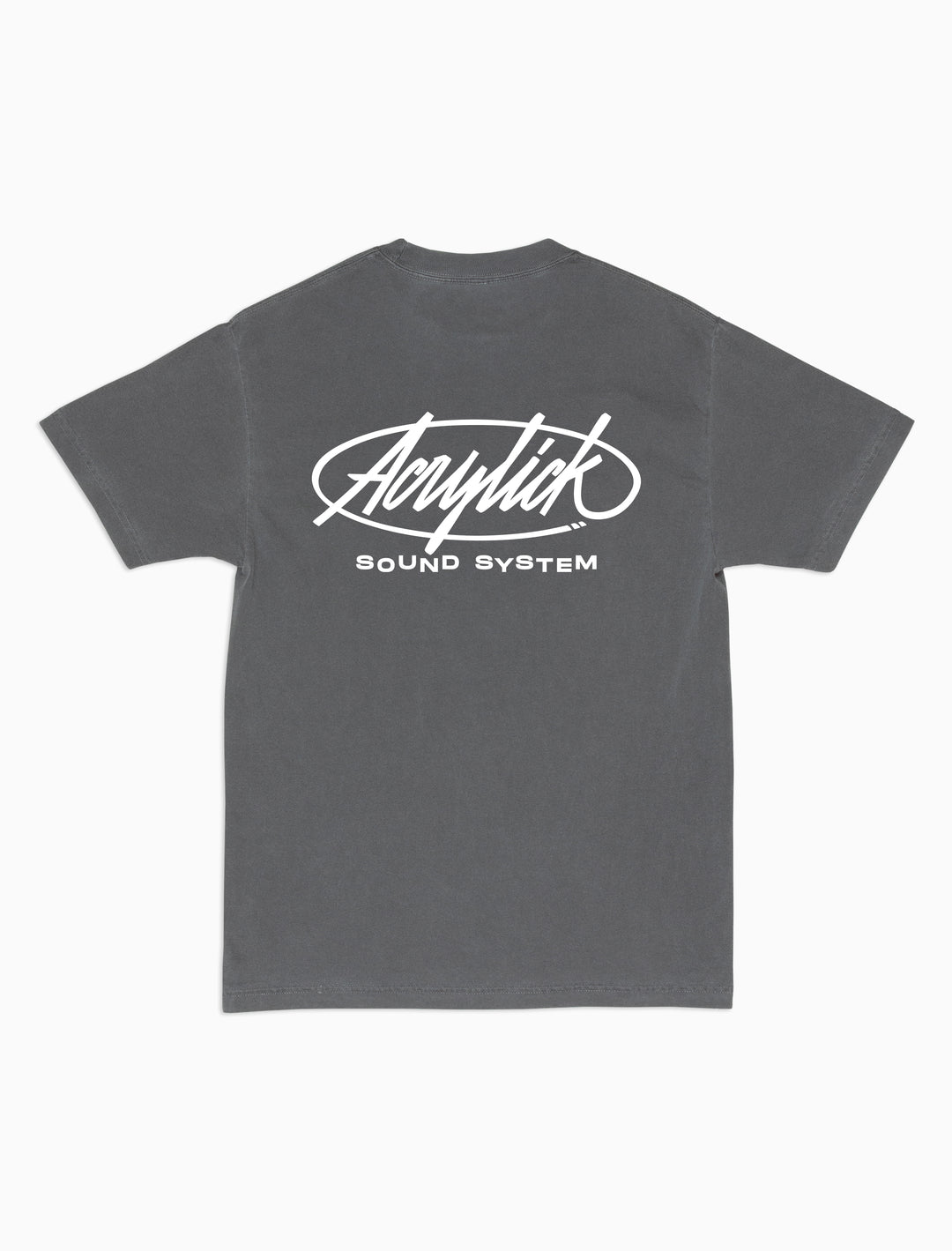 Acrylick signature logo tee with handstyle lettering, clean and minimal design.