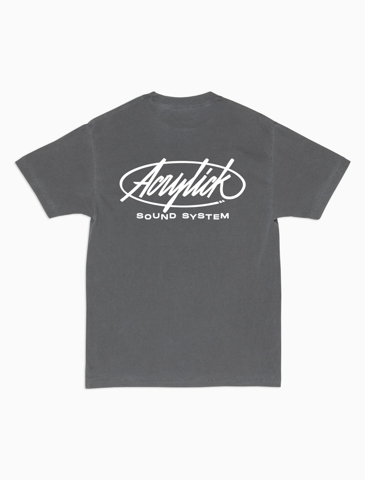 Acrylick signature logo tee with handstyle lettering, clean and minimal design.