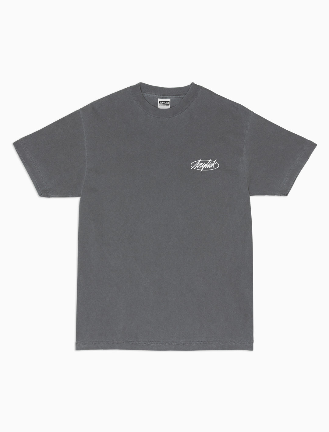 Acrylick signature logo tee with handstyle lettering, clean and minimal design.
