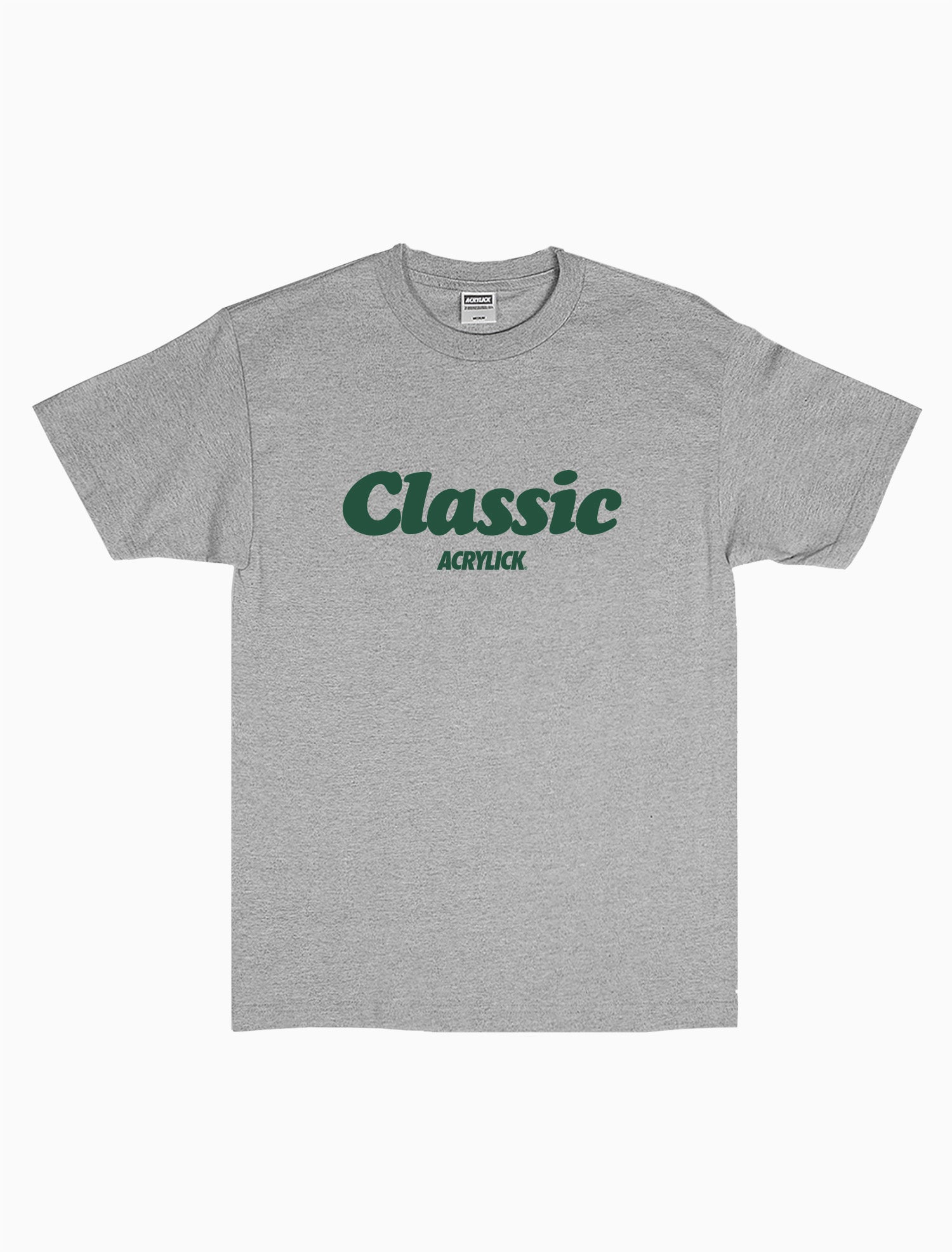 Acrylick Classic Technique Tee includes a front and rear print. Available in Heather Grey and Black.