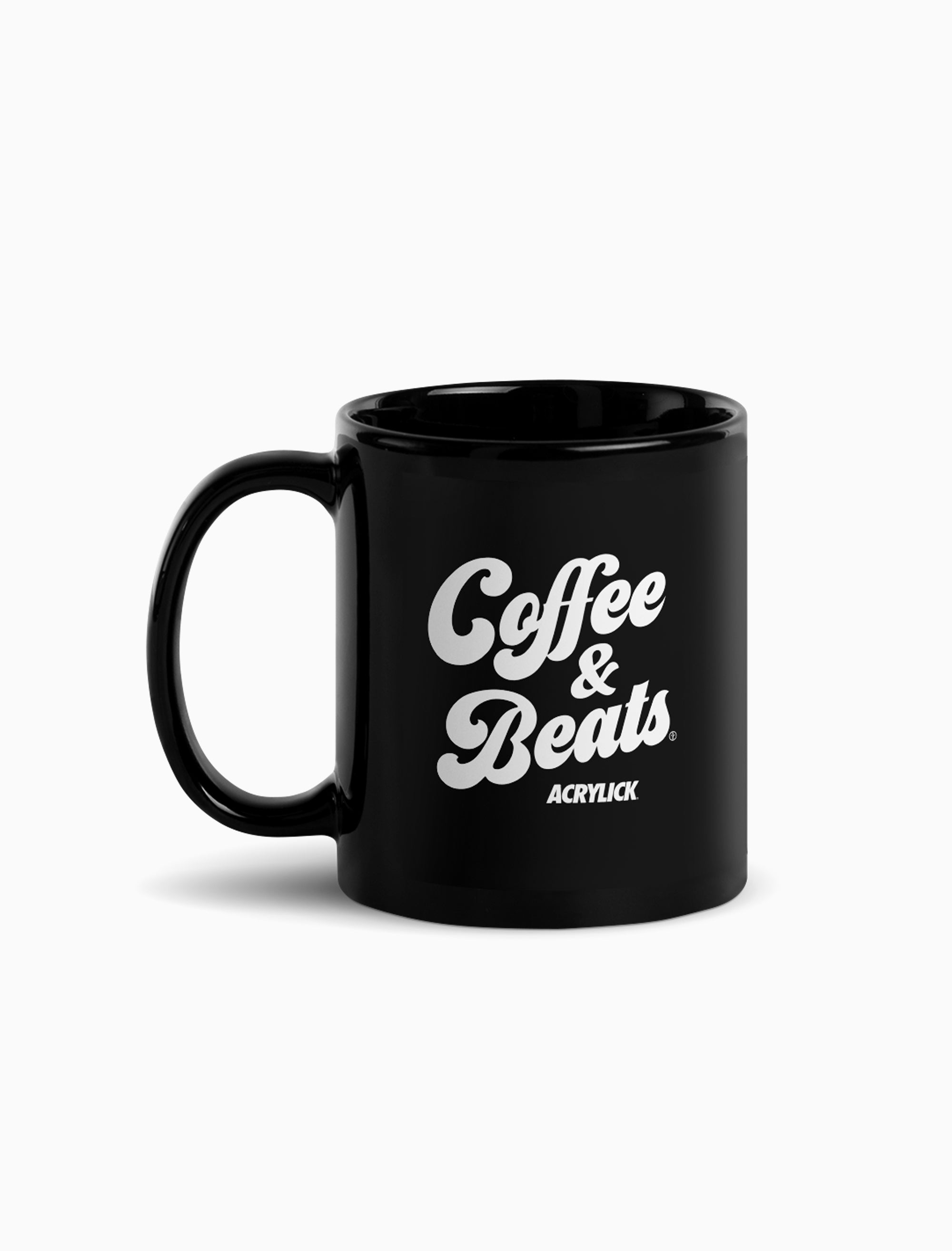 Acrylick Coffee & Beats Music Mug - 11 oz Black (3929047793775)