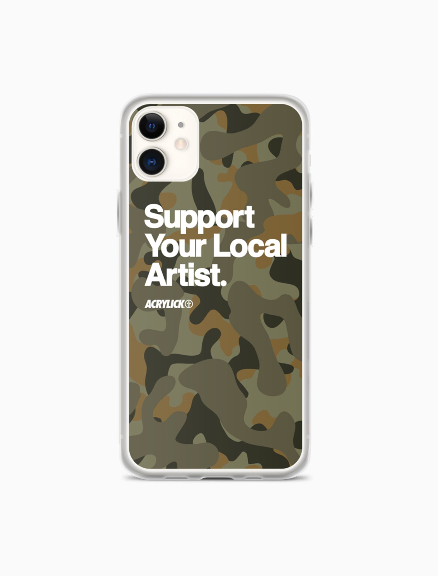 Acrylick Support your local artist Iphone case Duck Camo
